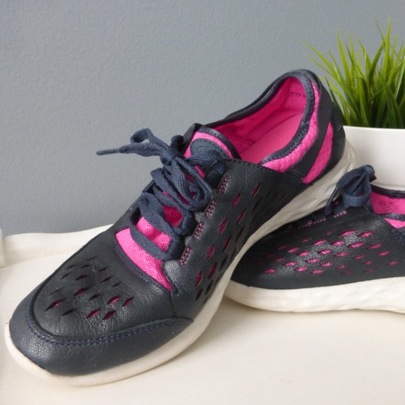 Clarks Shoes - Clarks Active Sneakers Navy and Pink Sz 8